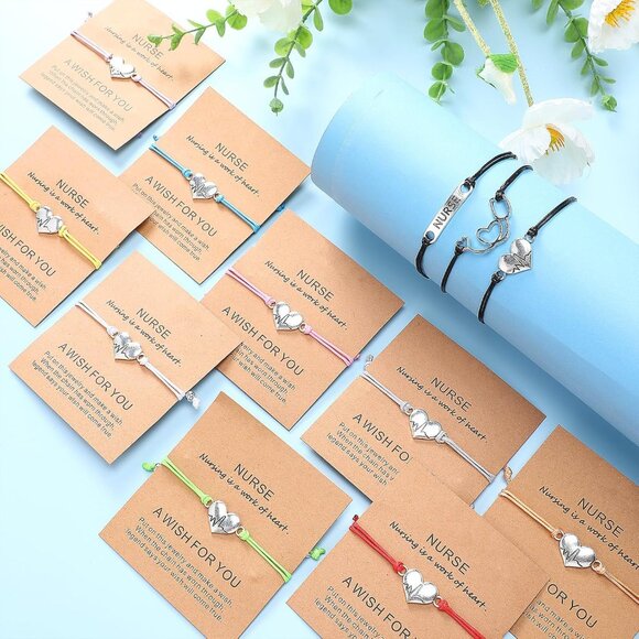 30 Pcs Nurse Appreciation Bracelets Gift Set - Heart, Stethoscope, ECG Design in - Picture 7 of 7